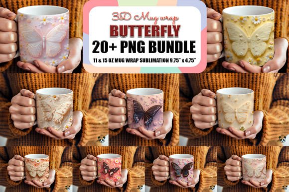 3D Butterfly Mug Wrap Sublimation Bundle: Graphics and Crafts Review