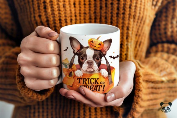 Boston Terrier Trick or Treat 3D Mug Wrap 2 Graphics and Crafts