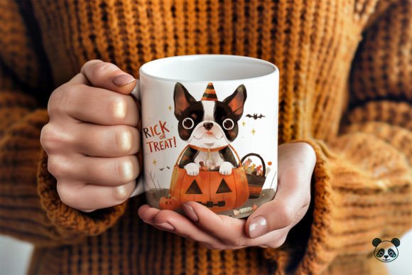 Boston Terrier Trick or Treat 3D Mug Wrap Graphics and Crafts