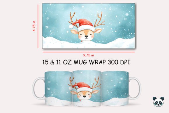 Christmas Albino Deer Mug Wrap 1: Graphics and Crafts Review
