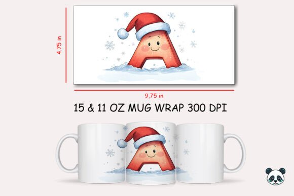 Christmas Baby Letter A Mug Wrap 2 Graphics and Crafts Review