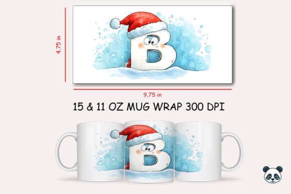 Christmas Baby Letter B Mug Wrap 1