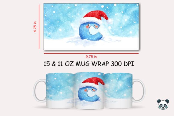 Christmas Baby Letter C Mug Wrap 2 Graphics for Crafts