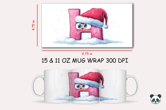 Christmas Baby Letter D Mug Wrap 6 Graphics and Crafts Review