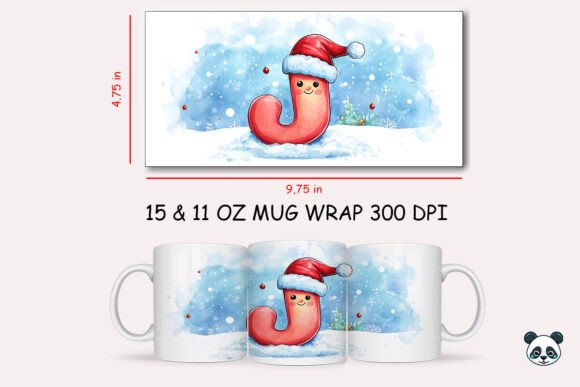 Christmas Baby Letter D Mug Wrap 9 Graphics and Crafts Review