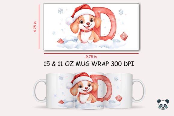 Christmas Baby Letter D with Dog Mug Wrap 2 Graphics and Crafts Review