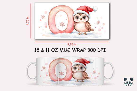 Christmas Baby Letter O with Owl Mug Wrap Graphics and Crafts Review