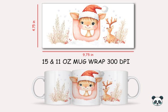 Christmas Baby Letter U with Urial Mug Wrap