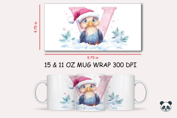 Christmas Baby Letter V with Vulture Mug Wrap: A Designer’s Take on Graphics and Crafts