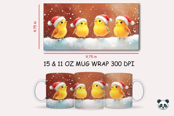 Christmas Canary Mug Wrap 1: A Designer’s Take on Festive Graphics and Crafts
