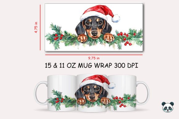 Christmas Dachshund Mug Wrap 3 Graphics and Crafts Review