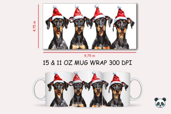 Christmas Doberman Pinscher Mug Wrap 1 Graphics and Crafts Review
