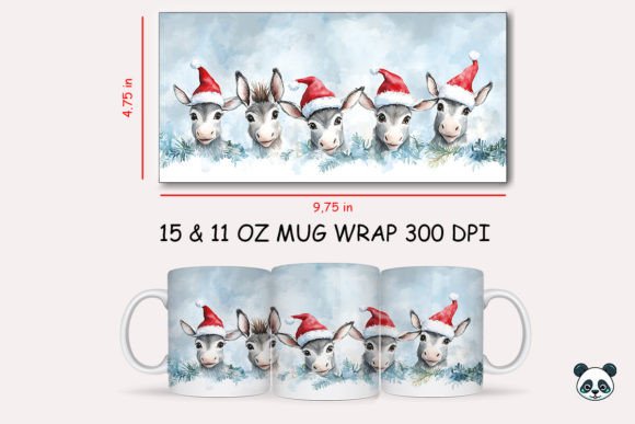 Christmas Donkey Mug Wrap: Graphics for Crafts