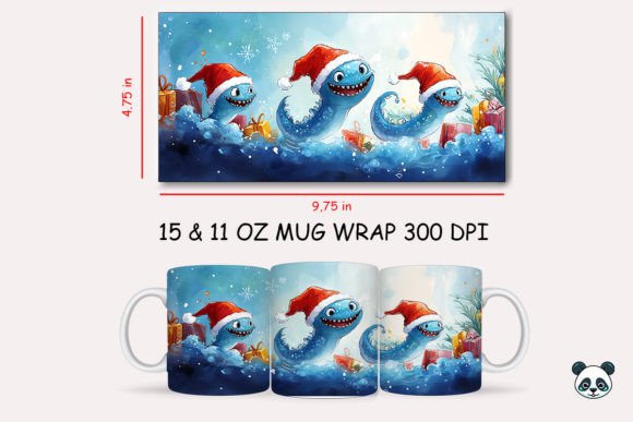 Christmas Eel Mug Wrap Graphics for Crafts