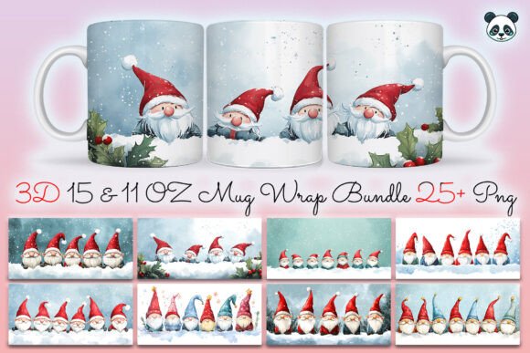 Christmas Gnomes Mug Wrap Bundle: Graphics and Crafts for Branding
