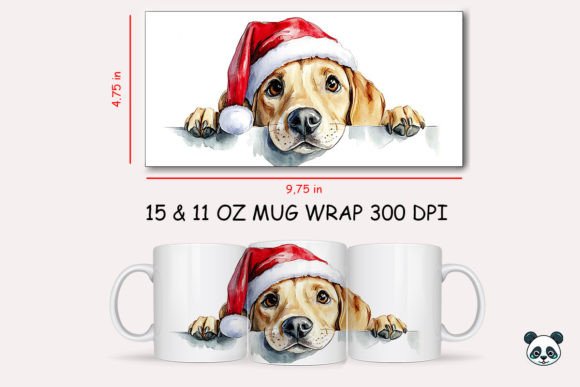 Christmas Labrador Retriever Mug Wrap Graphics for Crafts