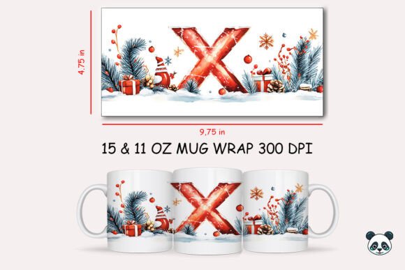 Christmas Letter X Mug Wrap Sublimation Graphics and Crafts Review