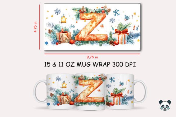 Christmas Letter Z Mug Wrap Sublimation Graphics and Crafts Review