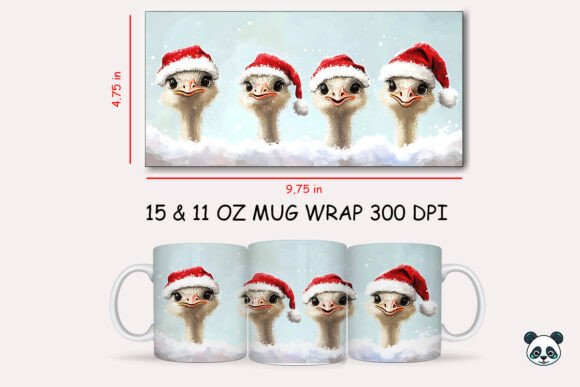 Christmas Ostrich Mug Wrap 2: A Practical Review for Graphics and Crafts Sellers