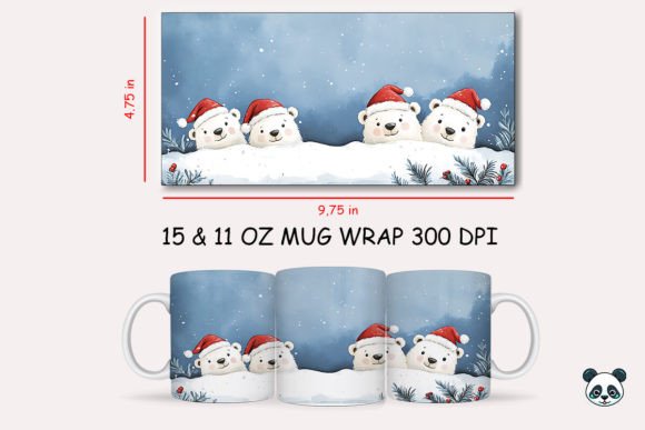 Christmas Polar Bear Mug Wrap: A Graphic Design Asset Review for Crafts