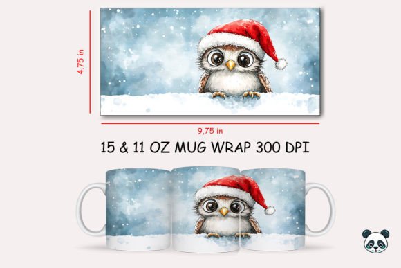 Christmas Snowy Owl Mug Wrap