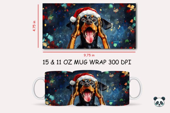 Funny Christmas Doberman Pinscher Scream Mug Wrap 1 Graphics and Crafts Review