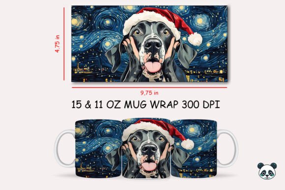 Funny Christmas Great Dane Scream Mug Wrap 1 Graphics in Crafts