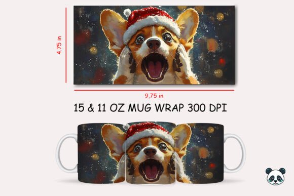 Funny Christmas Pembroke Welsh Corgi Scream Mug Wrap Graphics in Crafts