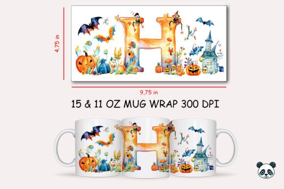 Halloween Letter H Mug Wrap Sublimation 2 Review