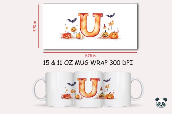 Halloween Letter U Mug Wrap Sublimation 2 Review