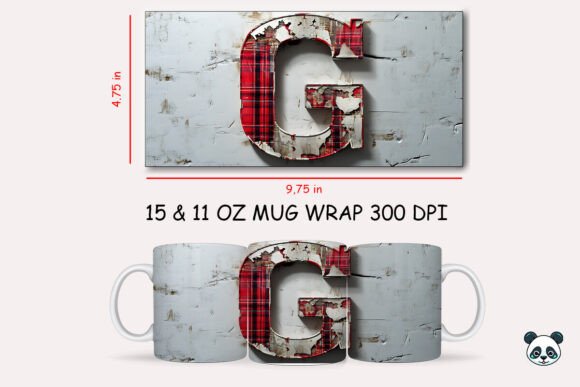 Red Plaid 3D Letter G Mug Wrap Graphics and Crafts Review