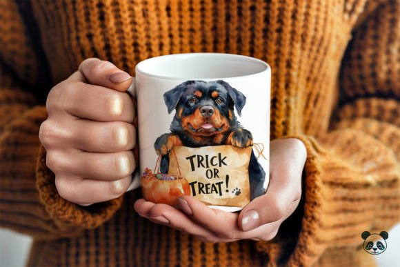Rottweiler Trick or Treat 3D Mug Wrap for Crafts and Graphics