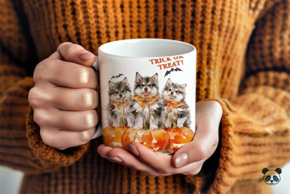 Siberian Husky Trick or Treat 3D Mug Wrap 1 Graphics and Crafts